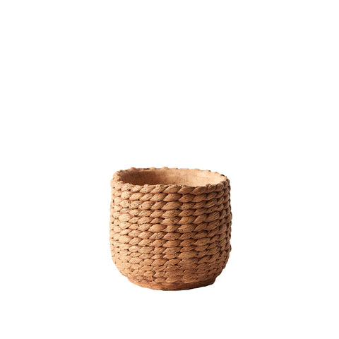 Woven Basket Terracotta Pot 14cmh